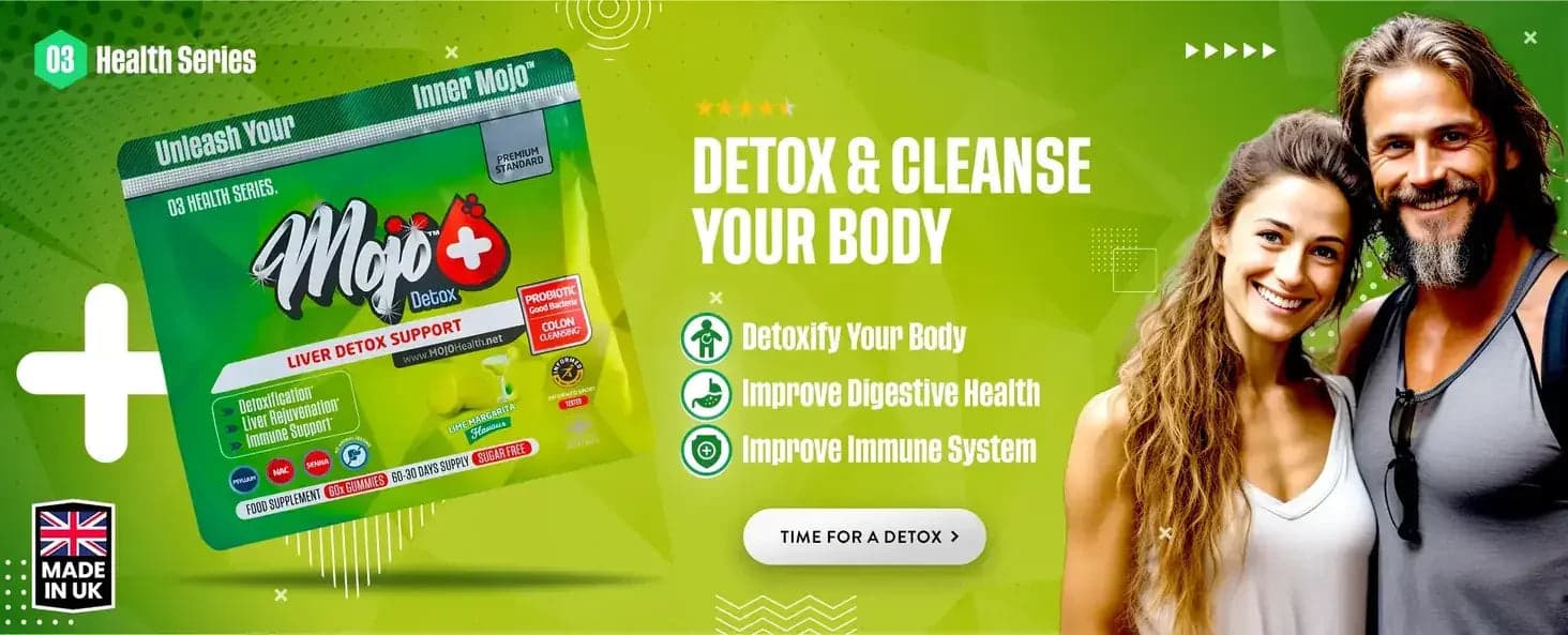 Mojo Detox — suporte para desintoxicação do fígado: desintoxique seu corpo, melhore a saúde digestiva, melhore o sistema imunológico. Hora de desintoxicar.